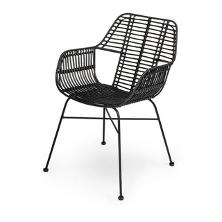 Palm armstoel-Outdoor meubilair-FLEXFURN-Wit-Zwart-Buro International