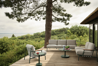 linear steel coffee table