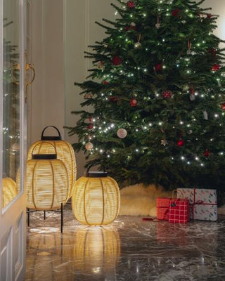 Tika lantern teak base