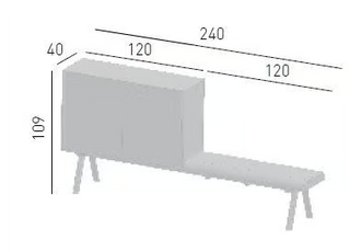 Low Cabinet 2027 2 seats-Schuifdeurkasten-GABER SRL-Buro International