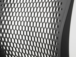 Detail of the black Air mesh back of the Vitra ID Visitor Air