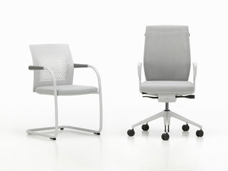 Vitra ID Visitor Air visitor chair and ID office chair in light grey