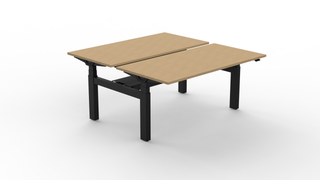 BIVO 2.0 bench zit-sta bureau-Zit Sta tafels-Buro International-Zwart-Vicenza Licht Eik-140x80-Buro International