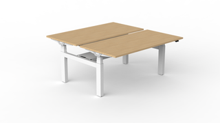 BIVO 2.0 bench zit-sta bureau-Zit Sta tafels-Buro International-Wit-Vicenza Licht Eik-160x80-Buro International