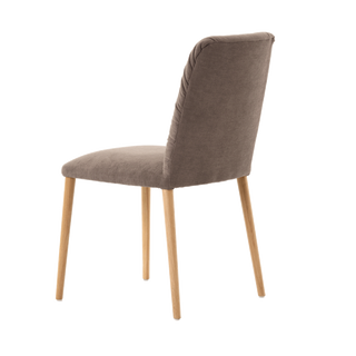 Mobitec Aura C0110 stoel in taupe stof, schuin achteraanzicht