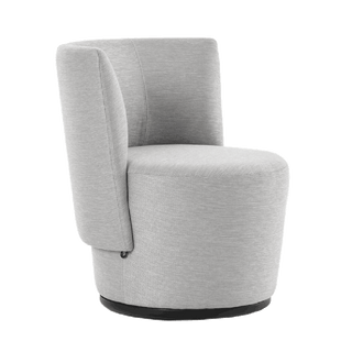 Mobitec Bolero R1418 fauteuil in lichtgrijze stof, schuin vooraanzicht