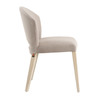 Mobitec Cuori C0110 chair in taupe fabric, side view