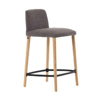 Mobitec Rob C0510 bar stool in anthracite fabric, front three-quarter view