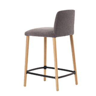 Mobitec Rob C0510 bar stool in anthracite fabric, rear three-quarter view