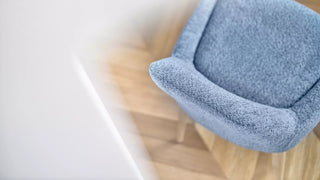 Detail of a blue Mobitec Saga seat