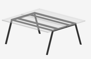 Antraciet Gaber Surfy Desk onderstel voor duo-werkplek, render