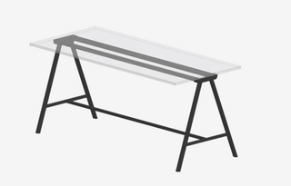 Lang antraciet Gaber Surfy Desk onderstel met dwarsverbinding, render