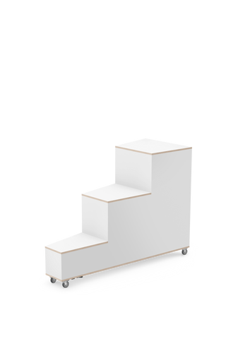 Interstuhl What If We Fly Grandstand 3 mobiel zitelement met drie niveaus op wieltjes