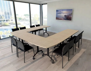 Eureka table de réunion arrondie 150x70