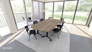 Eureka table de réunion arrondie 150x70