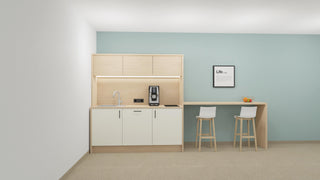 Tisanerie Buronomic Oasys de 180 cm avec arche en blanc et wire oak