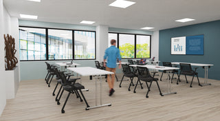 Buronomic Solution inklapbare tafels in chroom en wit