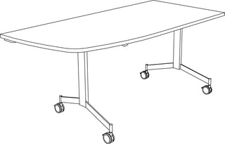 Eureka table de réunion arrondie 150x70