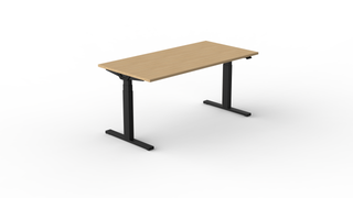 BIVO 2.0 enkele zit-sta bureau-Zit Sta tafels-Buro International-Zwart-Vicenza Licht Eik-120x80-Buro International