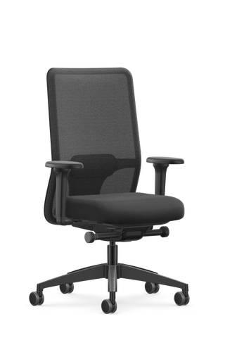 Se7en Milo LX232 office chair with black mesh back, front three-quarter view