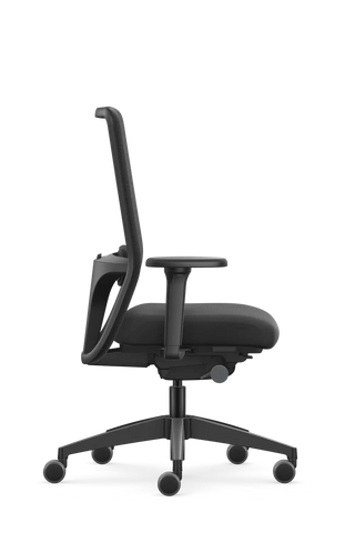 Se7en Milo LX232 office chair in black, side view