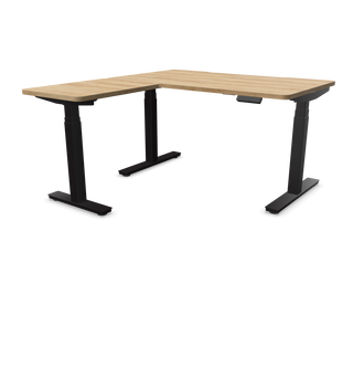 Alto bureau assis-debout 135x80 avec retour à gauche