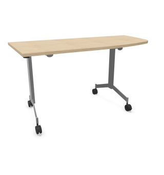 Configuratieweergave van de Buronomic Eureka vergadertafel met afgeronde kopse zijde