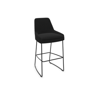 Mobitec Saga C1310 bar stool in black fabric with black sled frame, configuration view