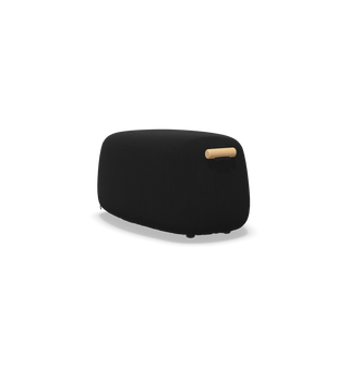 Mobitec Thalia R0710 poef in zwarte stof met leren lus, configuratieweergave