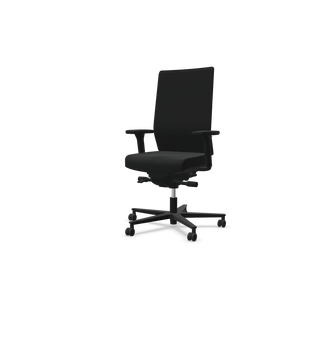 Rovo R16 3030 EB1 office chair in black fabric, front view