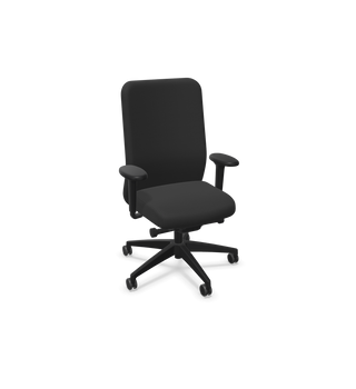 Se7en Iris LX134 office chair in black with high back, configuration view